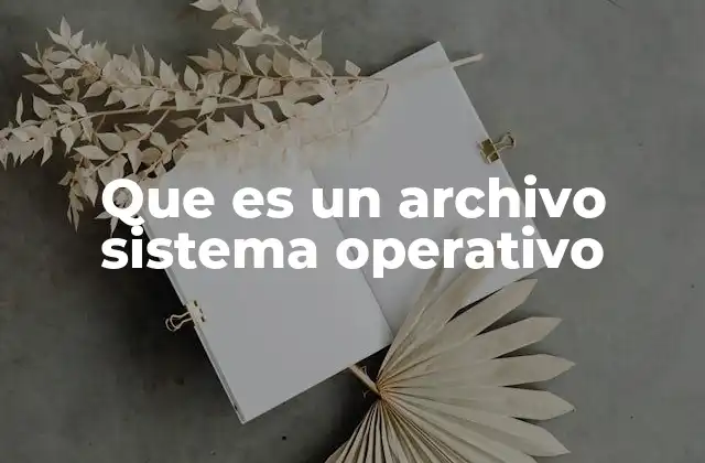 Que es un Archivo Sistema Operativo