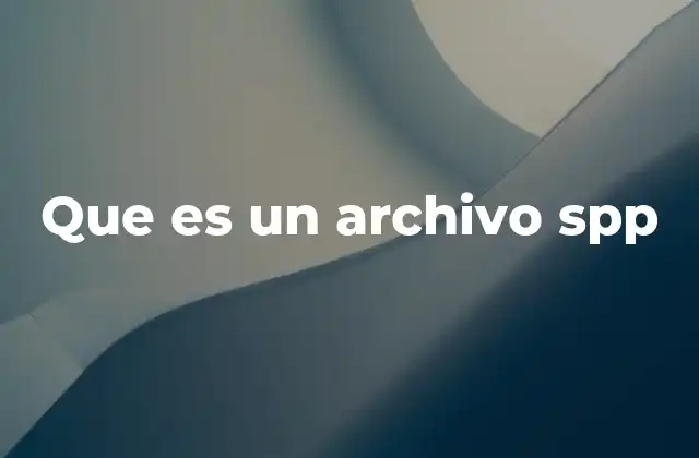 Que es un Archivo Spp