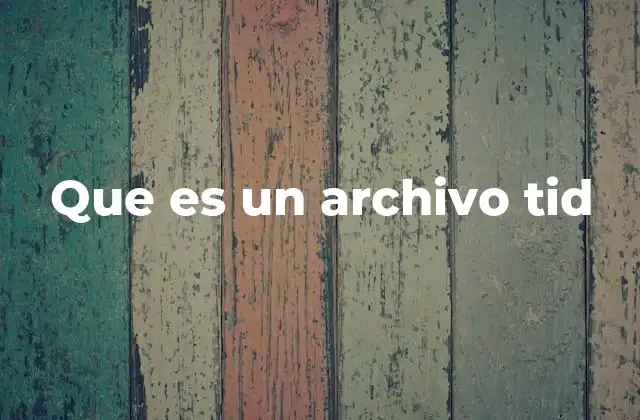 Que es un Archivo Tid