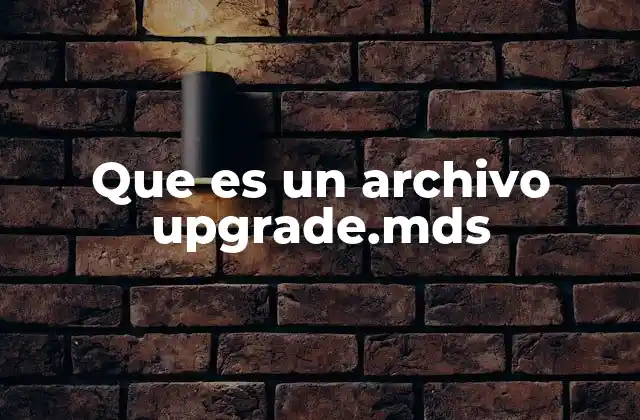 Que es un Archivo Upgrade.mds