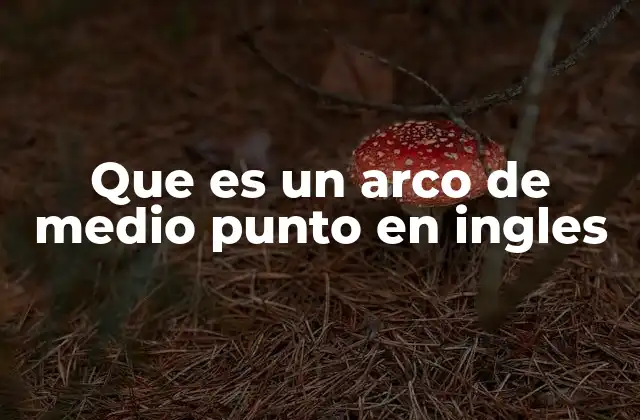 Que es un Arco de Medio Punto en Ingles