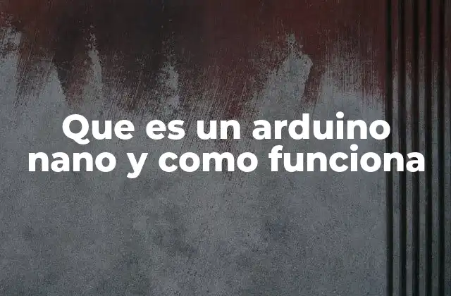 Que es un Arduino Nano y como Funciona