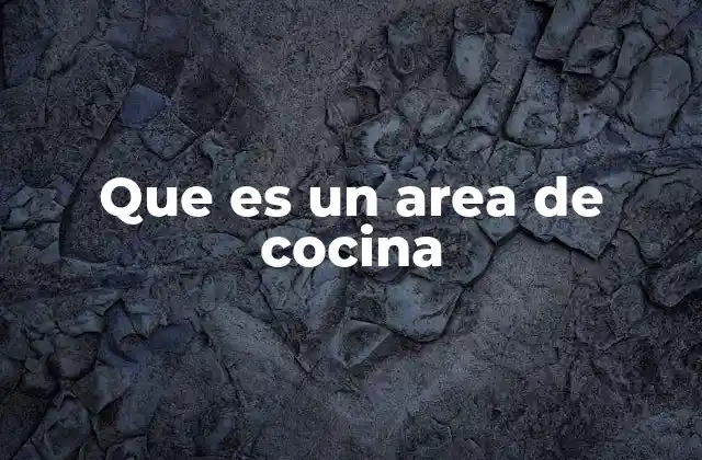 Que es un Area de Cocina