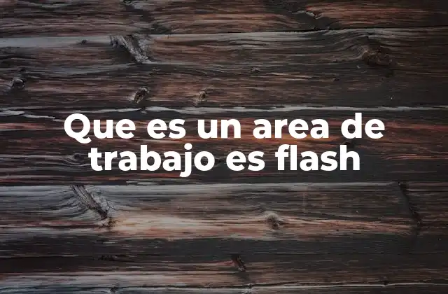 Que es un Area de Trabajo es Flash