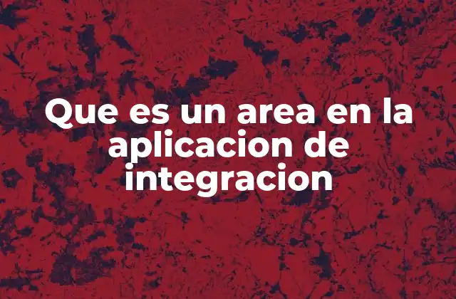 Que es un Area en la Aplicacion de Integracion