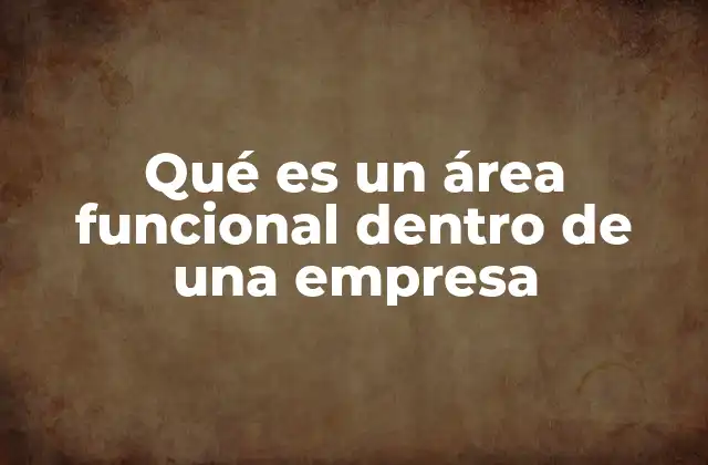 Qué es un Área Funcional Dentro de una Empresa