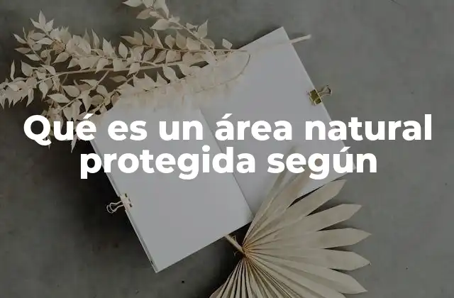 Qué es un Área Natural Protegida según