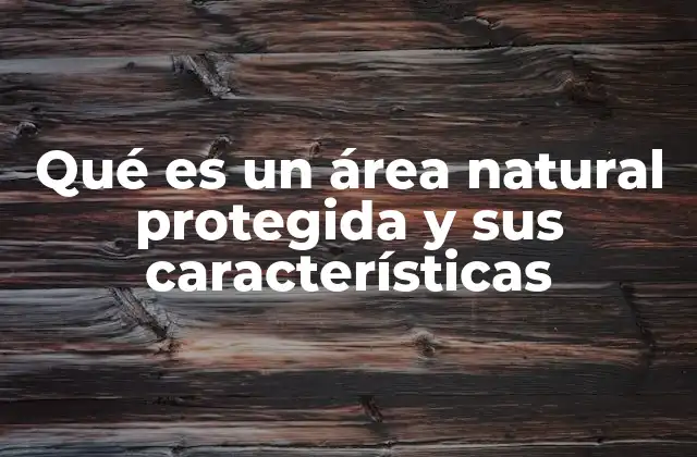 Qué es un Área Natural Protegida y Sus Características