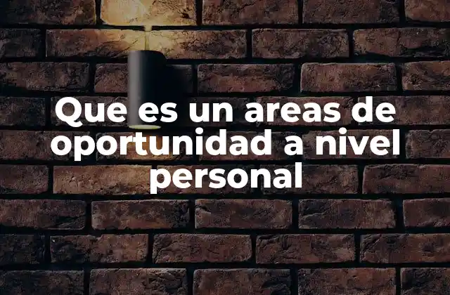 Que es un Areas de Oportunidad a Nivel Personal