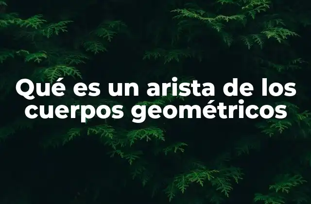 Qué es un Arista de los Cuerpos Geométricos