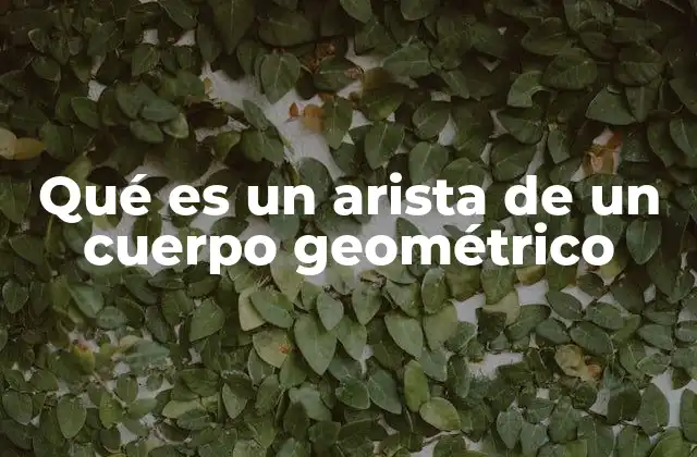 Qué es un Arista de un Cuerpo Geométrico 2 La importancia de las aristas en la geometría espacial