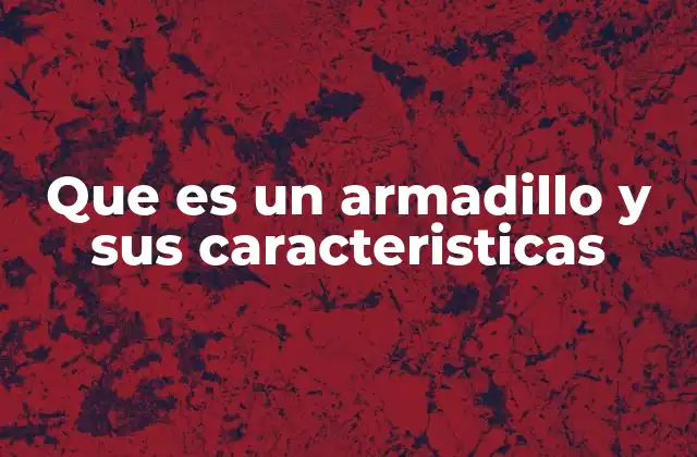 Que es un Armadillo y Sus Caracteristicas