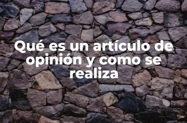 Qué es un Artículo de Opinión y como Se Realiza