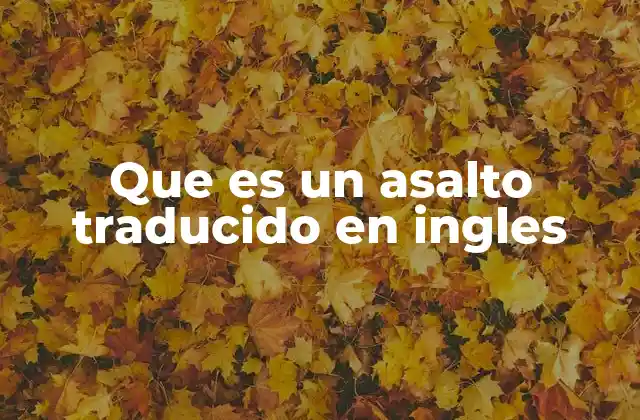 Que es un Asalto Traducido en Ingles