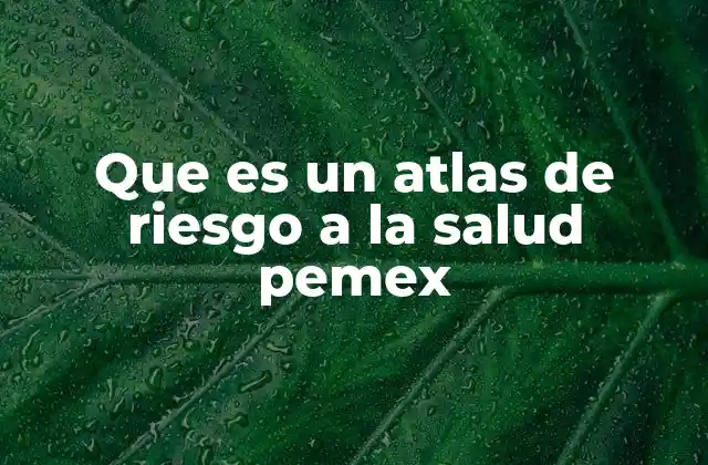 Que es un Atlas de Riesgo a la Salud Pemex 2 La importancia de la visualización de riesgos en la industria petrolera