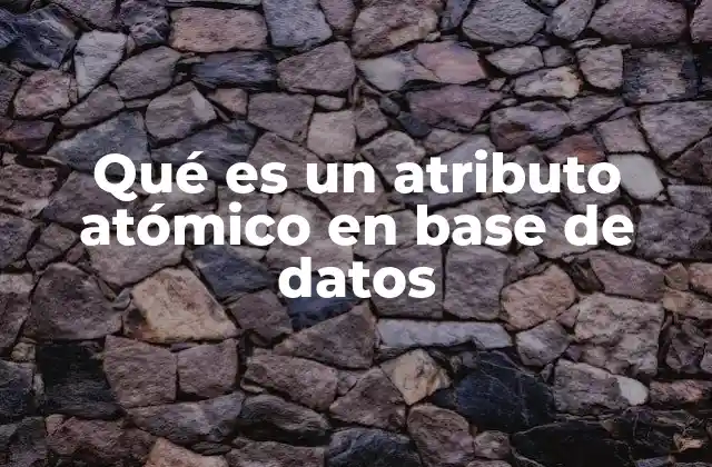 Qué es un Atributo Atómico en Base de Datos