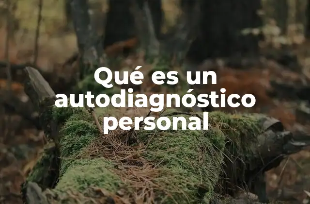 Qué es un Autodiagnóstico Personal