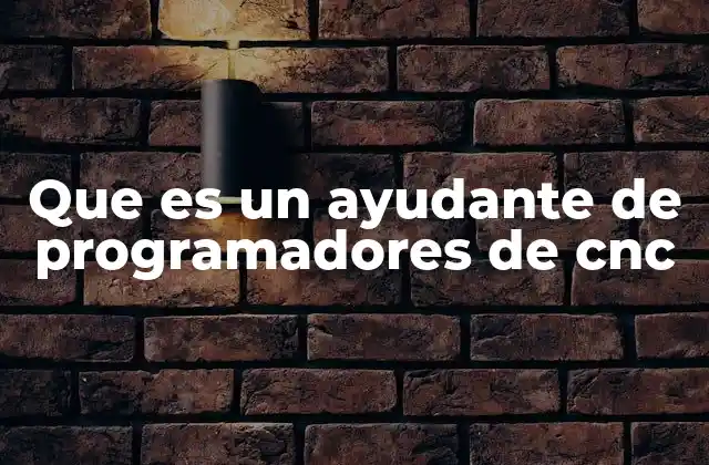 Que es un Ayudante de Programadores de Cnc 2 El apoyo detrás de la automatización industrial