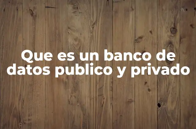 Que es un Banco de Datos Publico y Privado