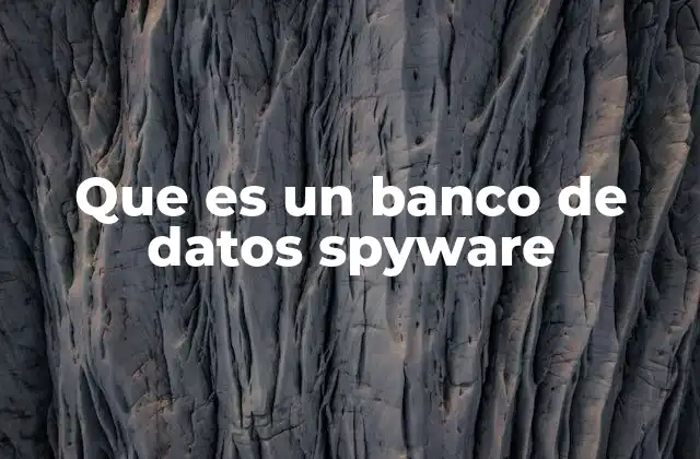 Que es un Banco de Datos Spyware