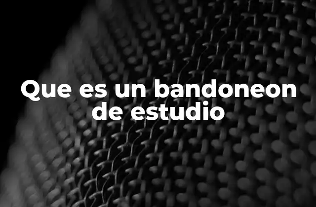 Que es un Bandoneon de Estudio