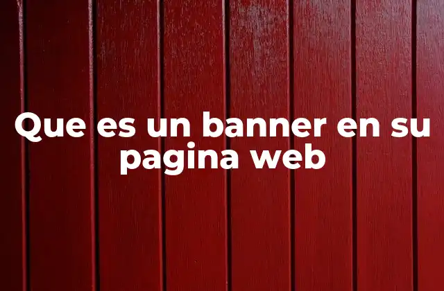 Que es un Banner en Su Pagina Web