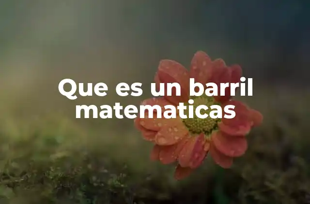 Que es un Barril Matematicas