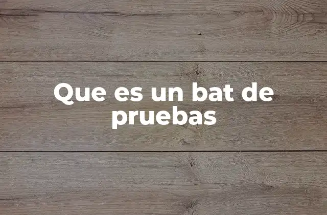 Que es un Bat de Pruebas