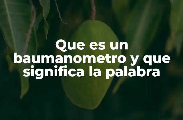 Que es un Baumanometro y que Significa la Palabra