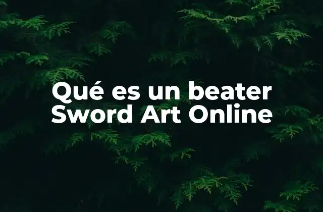 Qué es un Beater Sword Art Online