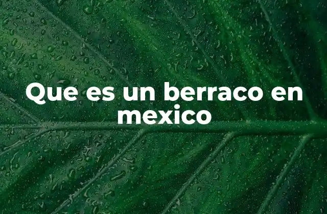 Que es un Berraco en Mexico