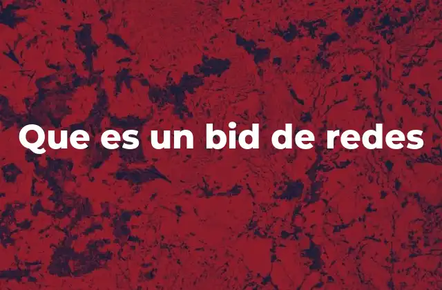 Que es un Bid de Redes