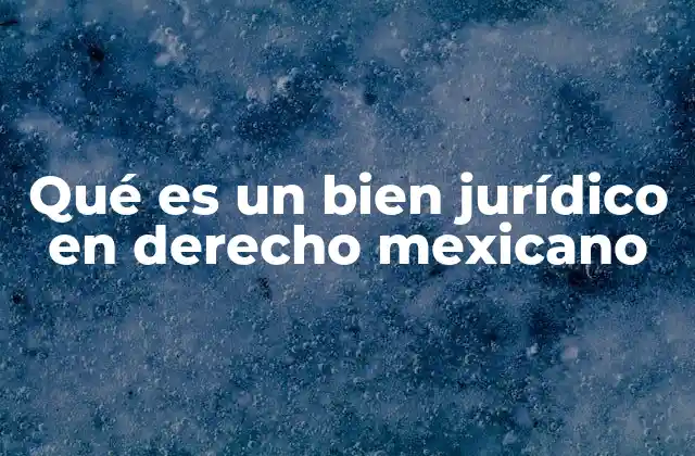 Qué es un Bien Jurídico en Derecho Mexicano