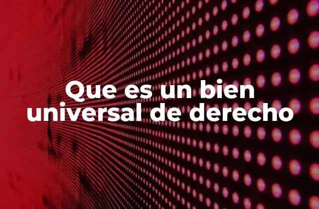 Que es un Bien Universal de Derecho