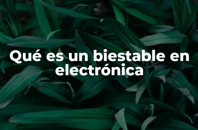 Qué es un Biestable en Electrónica