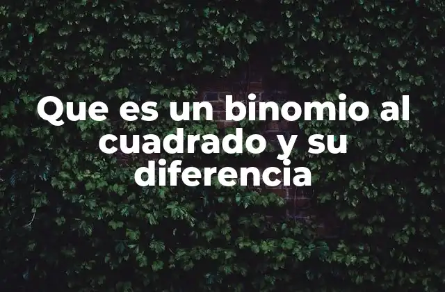 Que es un Binomio Al Cuadrado y Su Diferencia