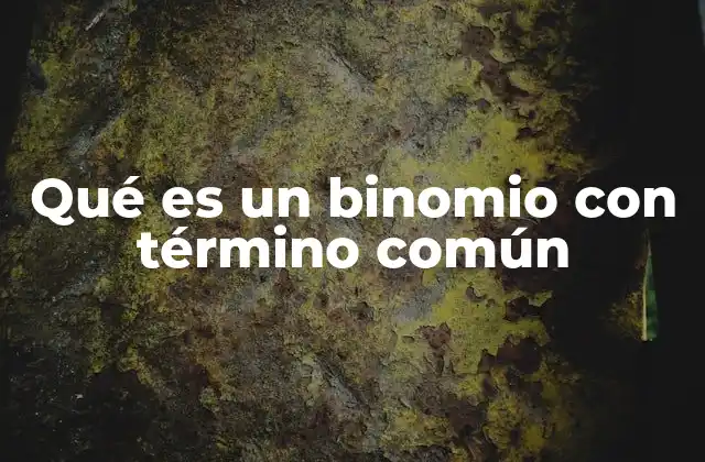 Qué es un Binomio con Término Común