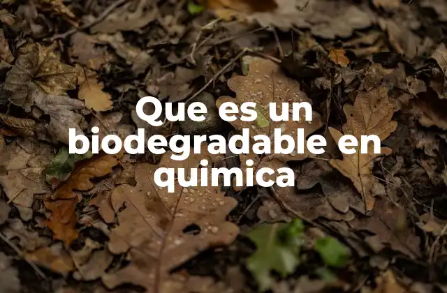 Que es un Biodegradable en Quimica