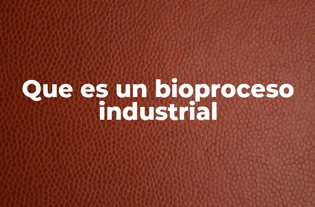 Que es un Bioproceso Industrial