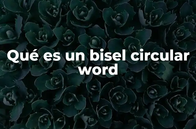 Qué es un Bisel Circular Word