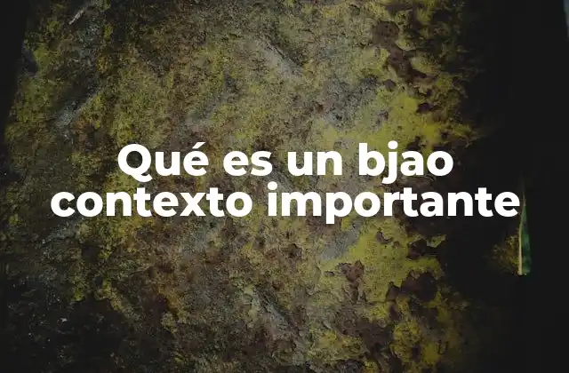Qué es un Bjao Contexto Importante