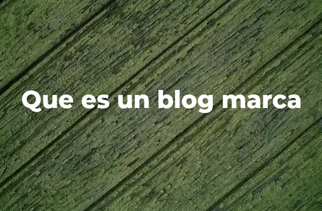 Que es un Blog Marca