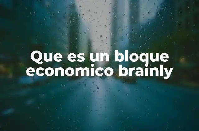Que es un Bloque Economico Brainly