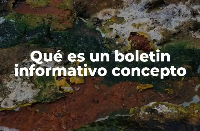 Qué es un Boletin Informativo Concepto