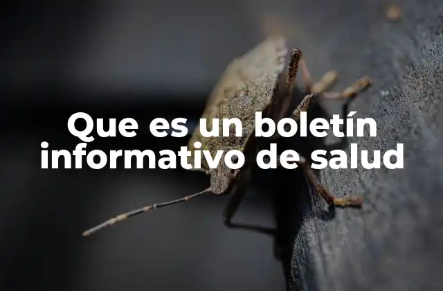 Que es un Boletín Informativo de Salud