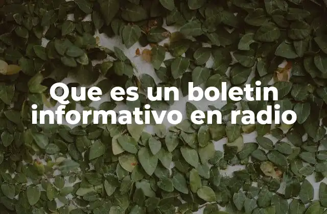 Que es un Boletin Informativo en Radio