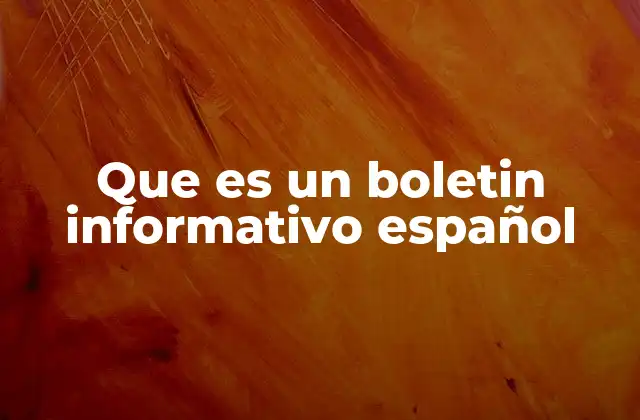 Que es un Boletin Informativo Español