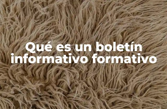 Qué es un Boletín Informativo Formativo