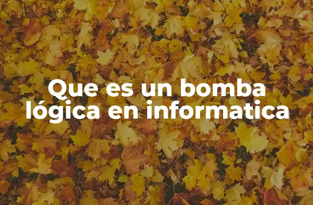 Que es un Bomba Lógica en Informatica