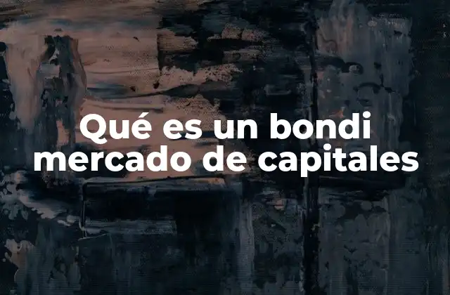 Qué es un Bondi Mercado de Capitales